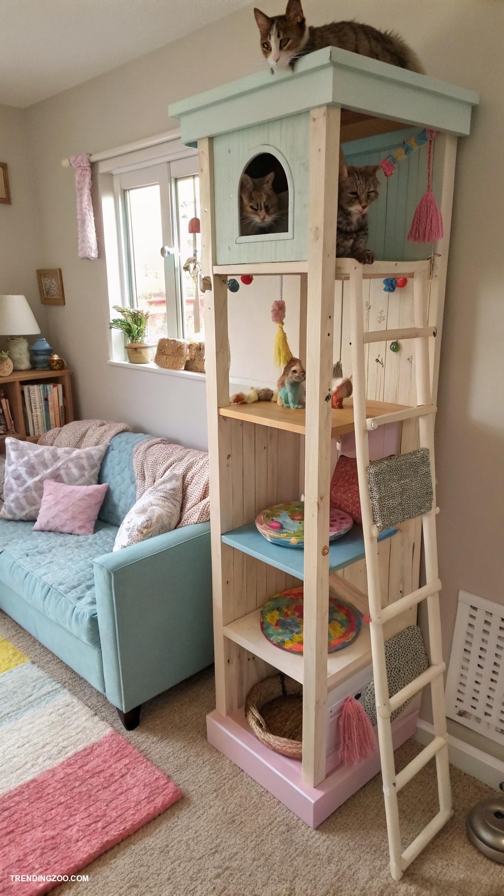 cat area in house Repurposed furniture as cat playground