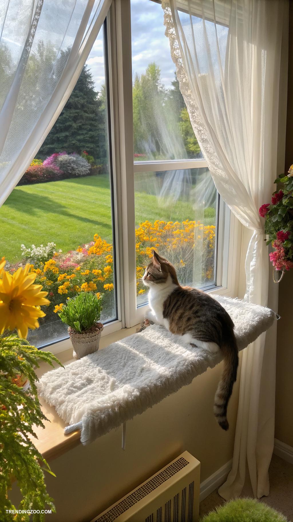 cat area in house Window perch for bird watching