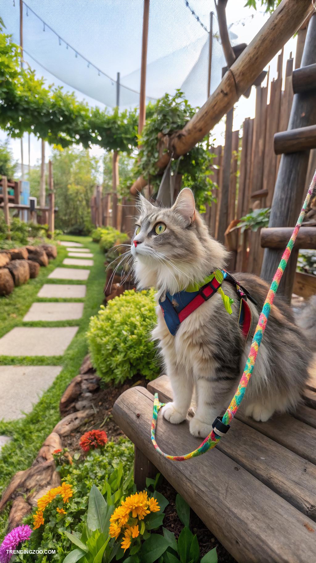 cat outside enclosure Leash training for outdoor adventures