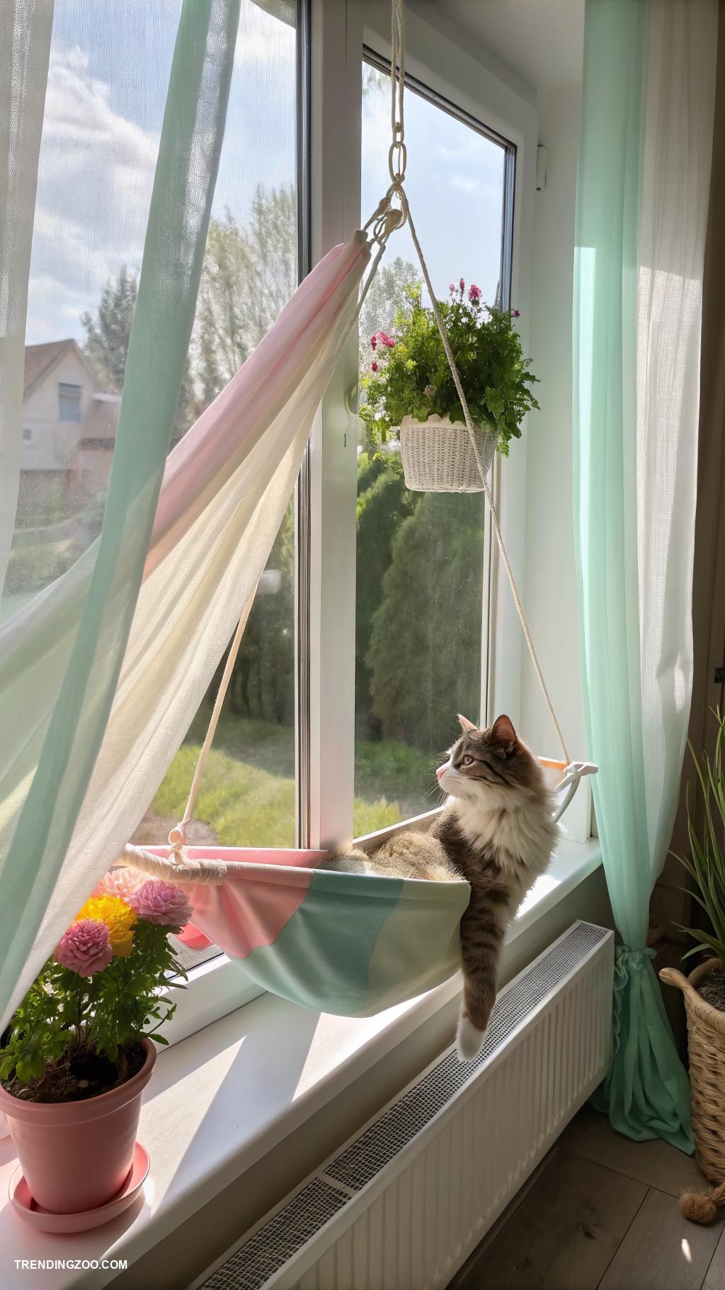 cat window hammock ideas Choose a stylish color scheme