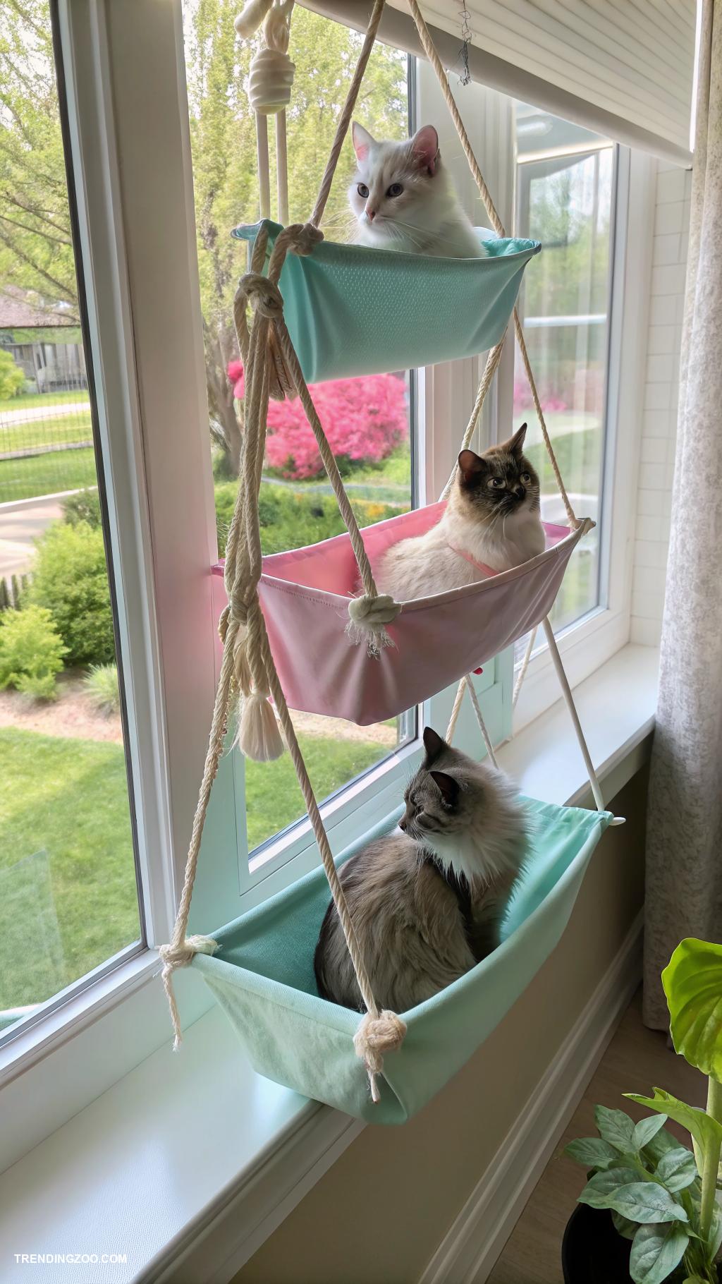 cat window hammock ideas Create a multi tiered hammock design