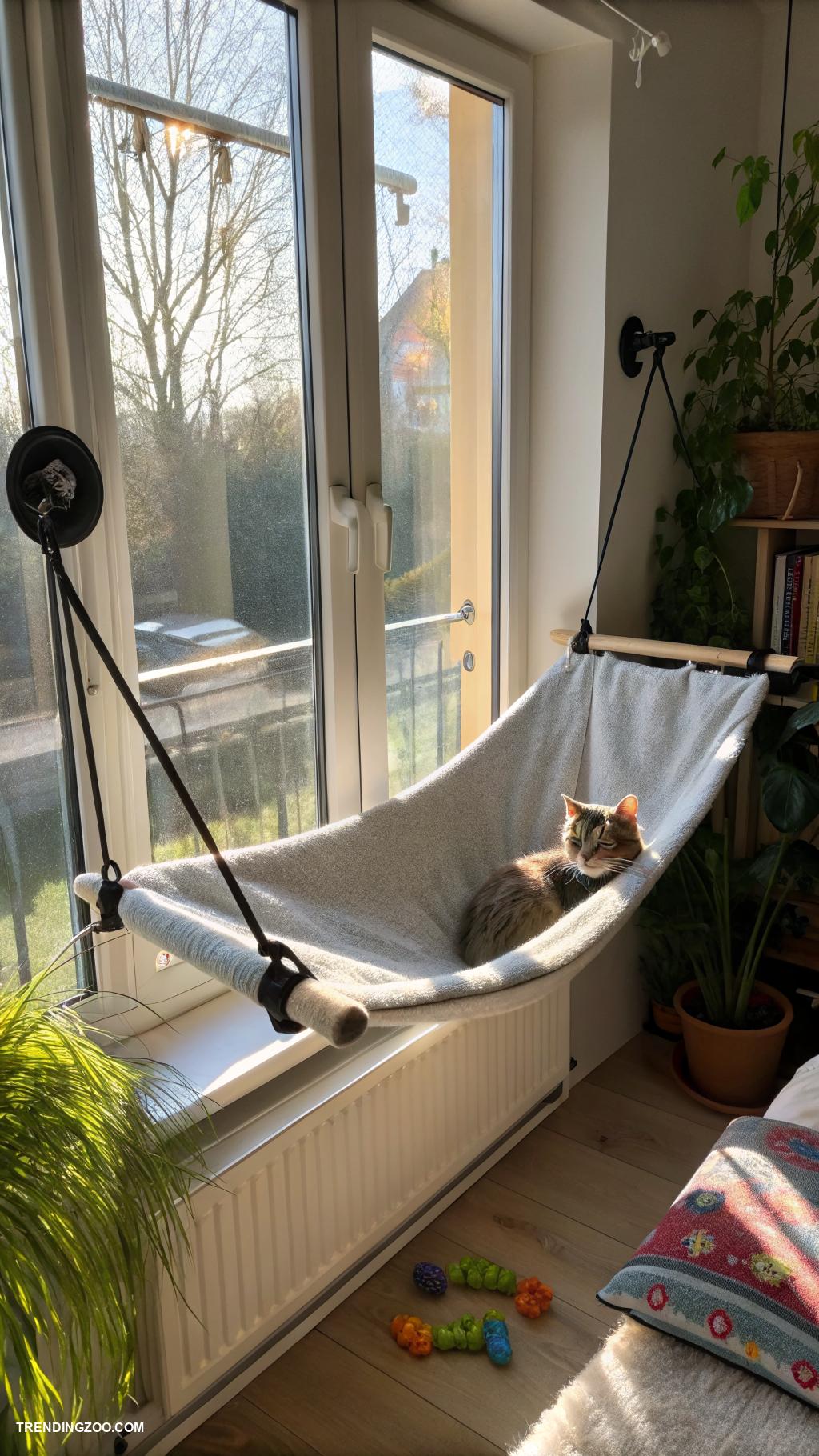 cat window hammock ideas Install indoors for year round use