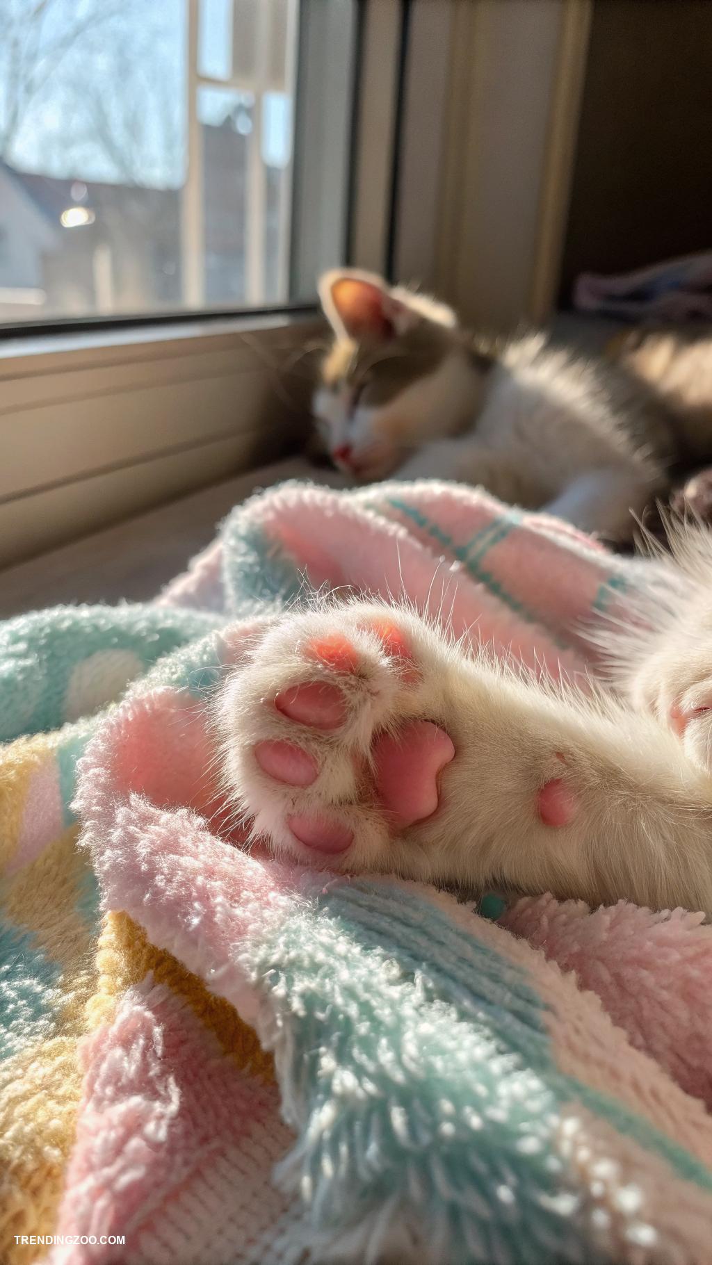 cute kitten phone wallpapers Soft paws resting on a cozy blanket