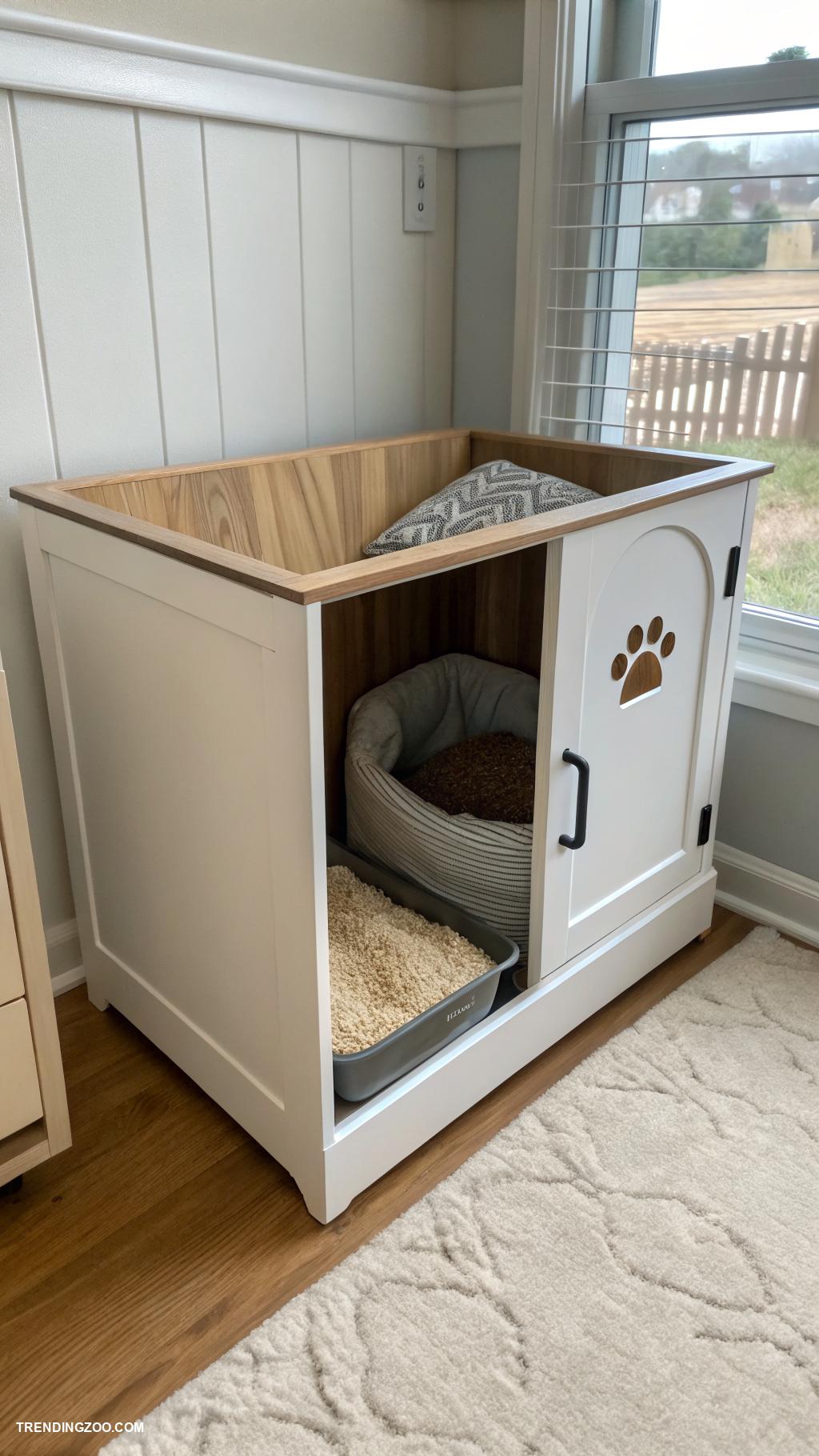 diy cat home Custom litter box enclosure for style
