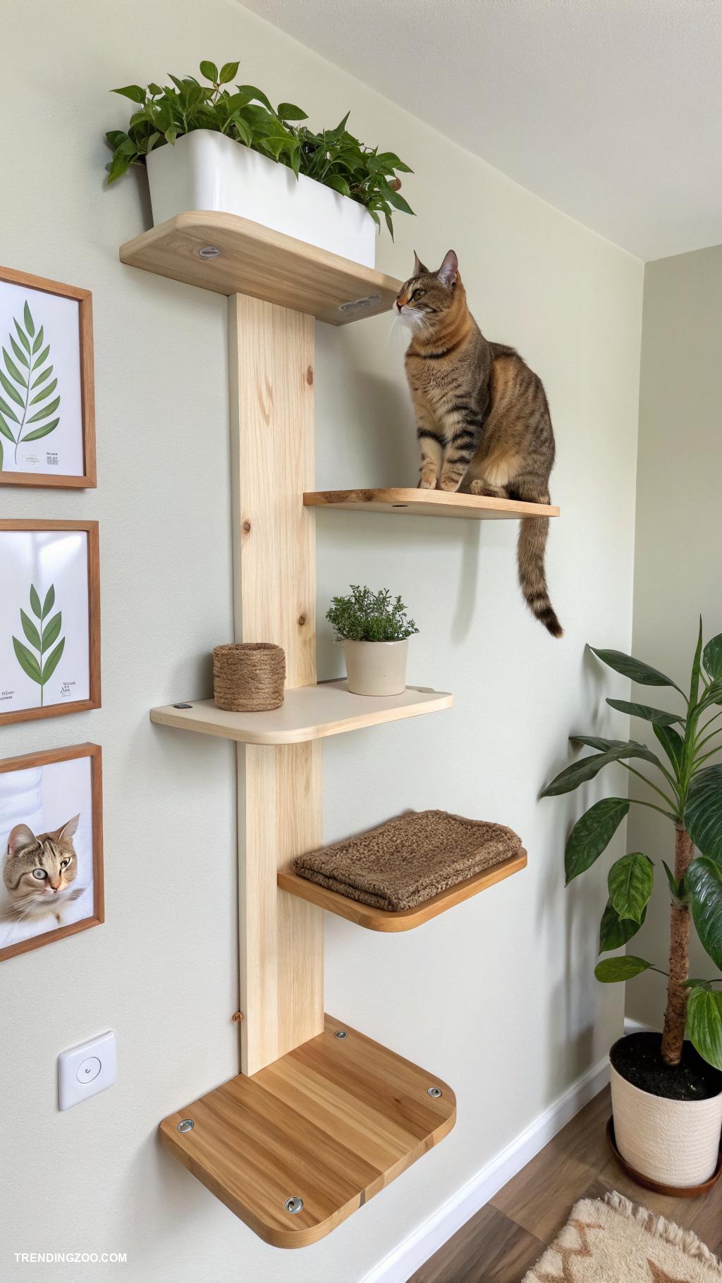 diy cat home Shelves for vertical climbing space
