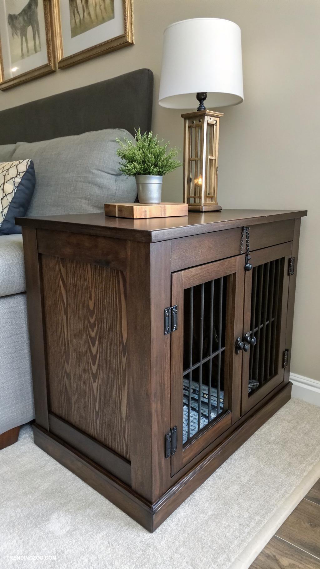 diy double dog crate furniture Functional nightstand dog crate
