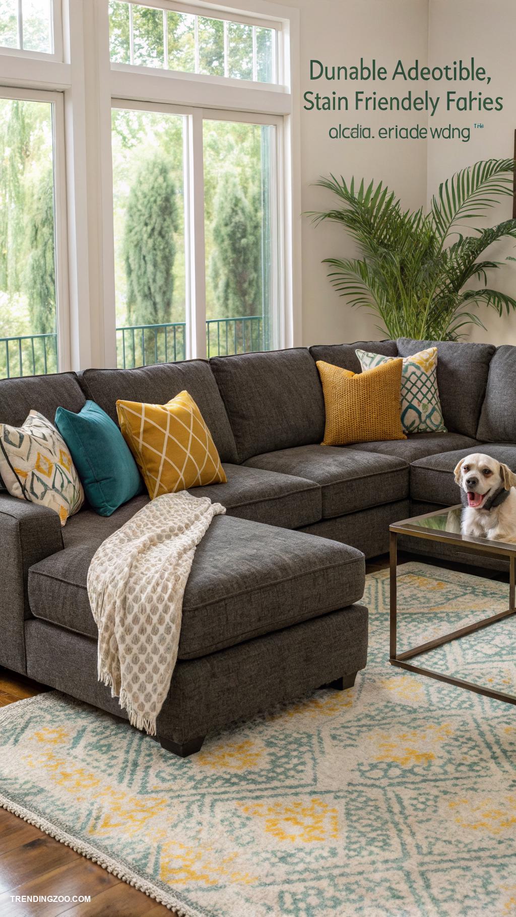 dog friendly living room ideas Durable stain resistant furniture fabrics
