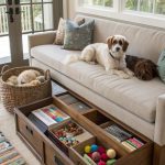 dog friendly living room ideas Stylish pet storage solutions