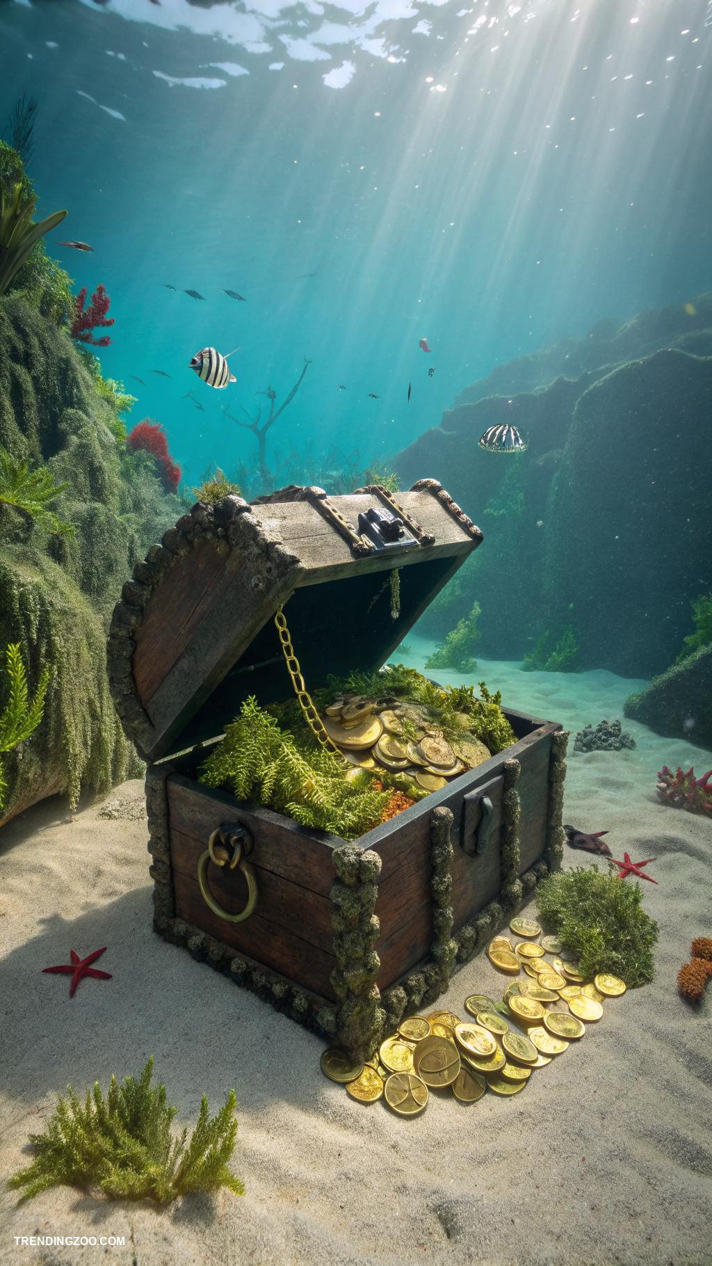 fish tank themes Sunken Pirate Treasure