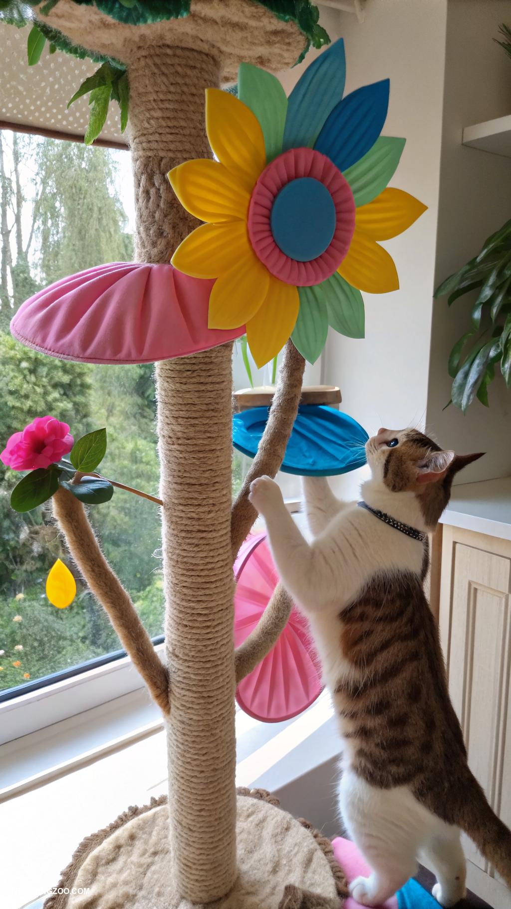 flower cat trees Interactive flower toys on branches