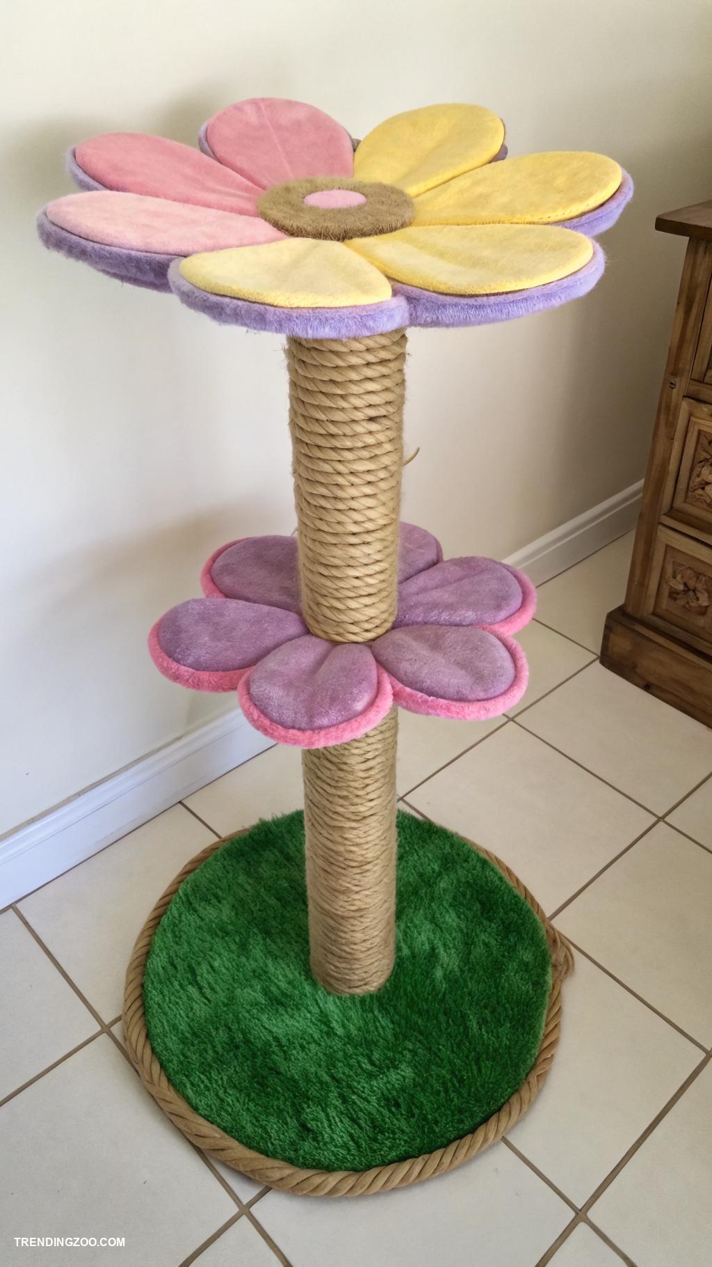 flower cat trees Petal inspired scratching post design