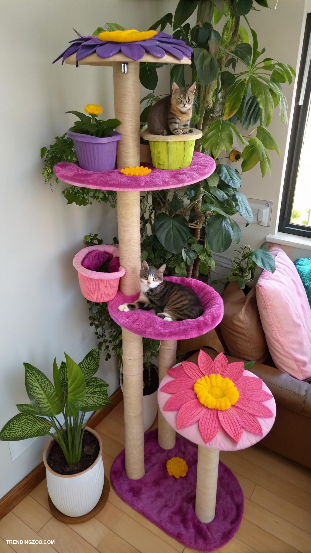 flower cat trees Vertical garden cat climbing tower
