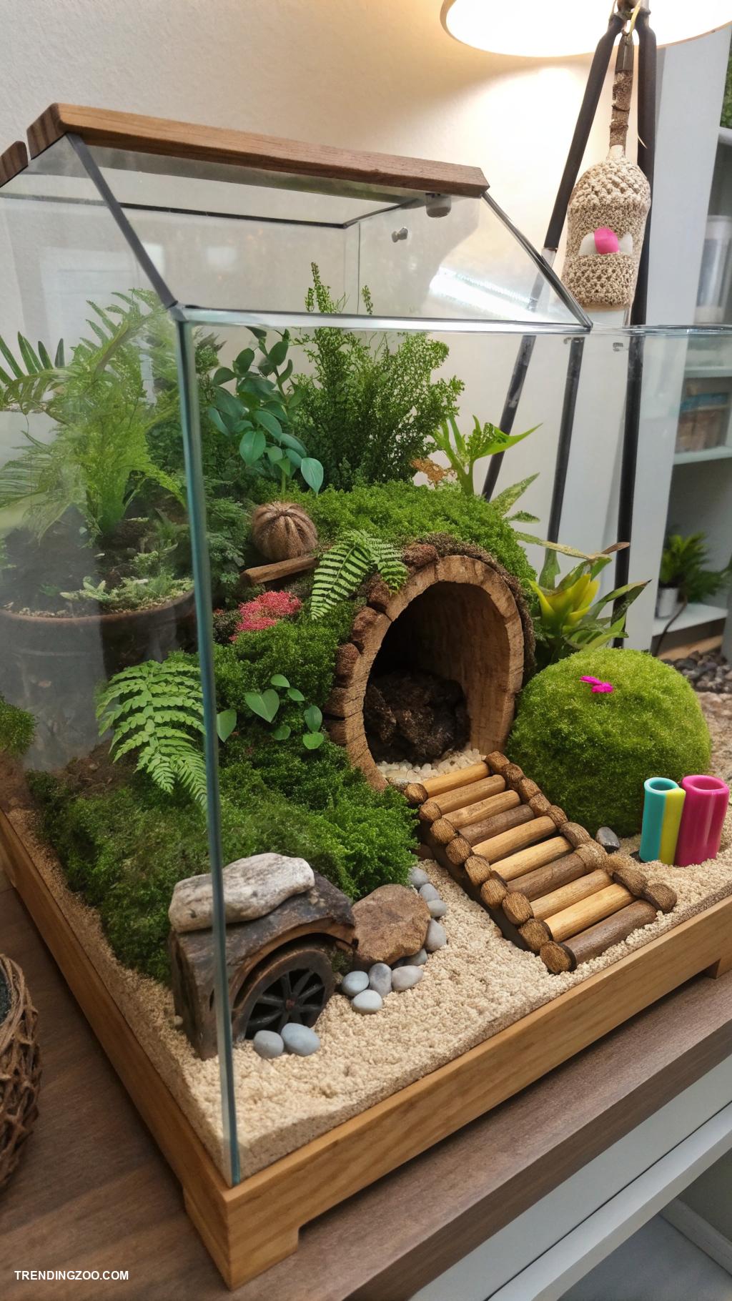 hamster enclosure ideas Indoor garden terrarium setup