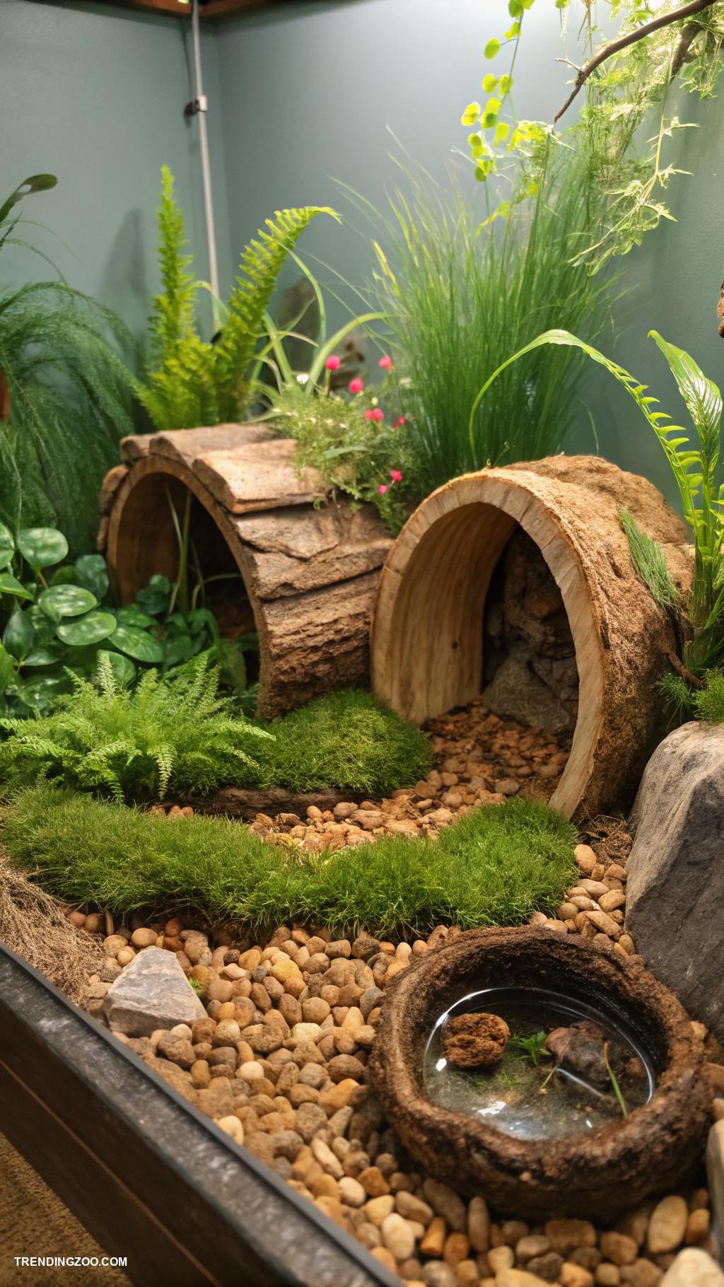 hamster enclosure ideas Naturalistic habitat with real plants