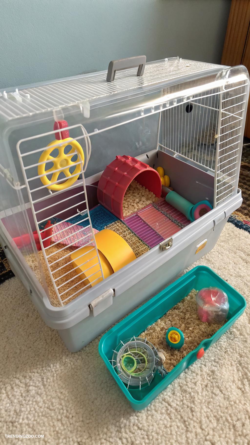 hamster enclosure ideas Portable travel cage with play area