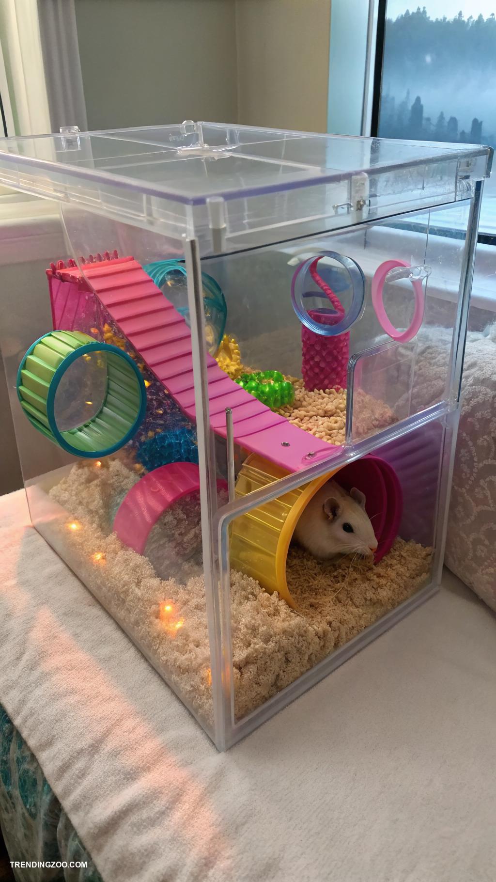 hamster enclosure ideas Transparent acrylic cube with tunnels