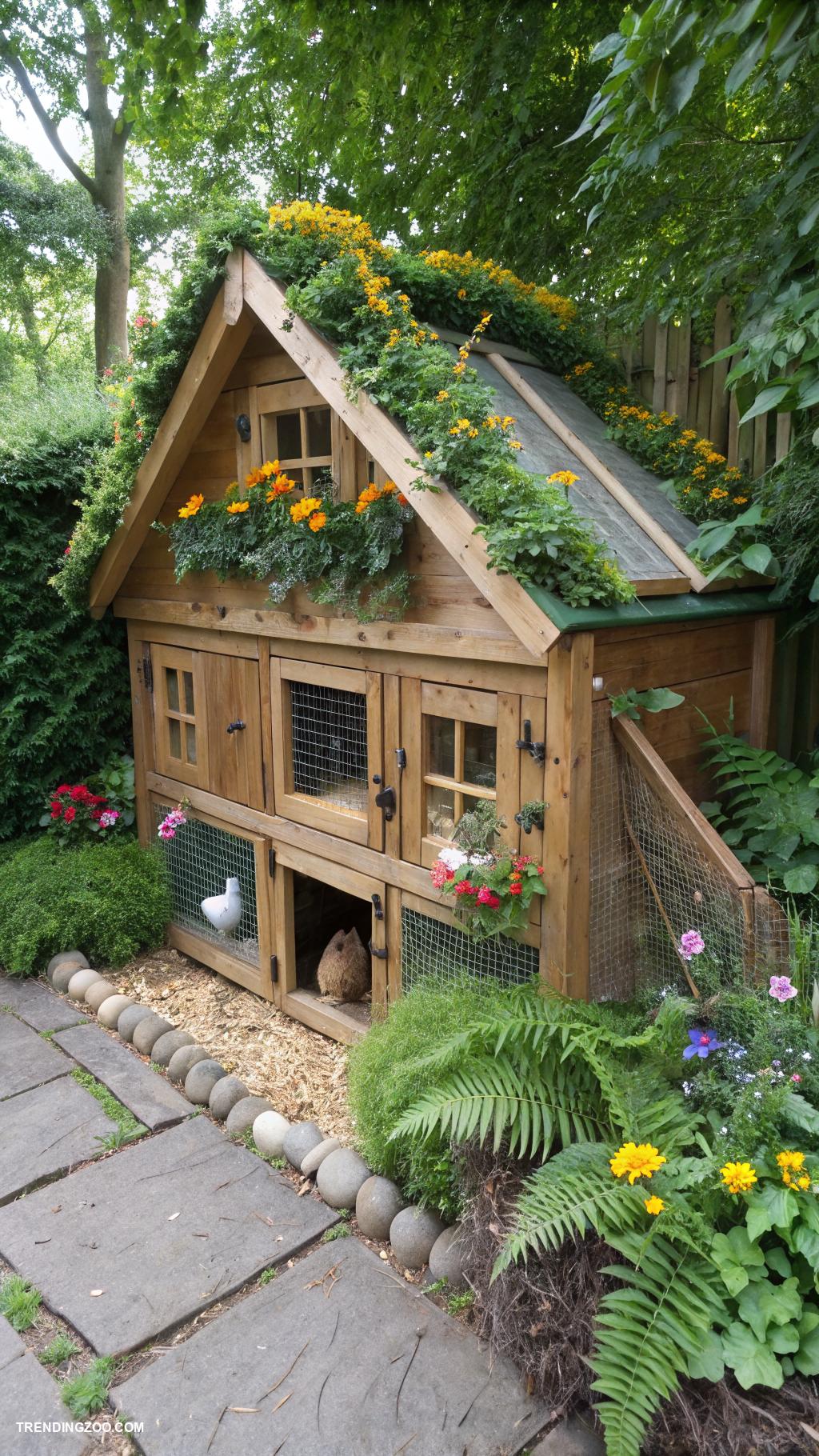 rabbit hutch ideas Garden themed rabbit hutch with greenery