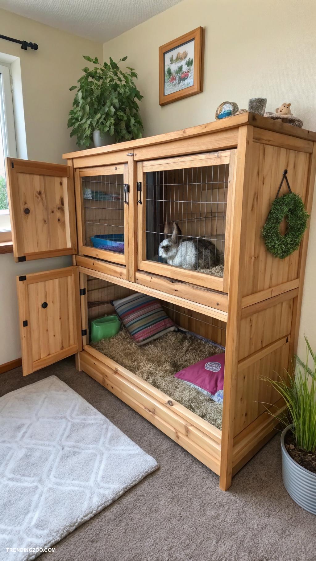 rabbit hutch ideas Indoor rabbit hutch with shelves