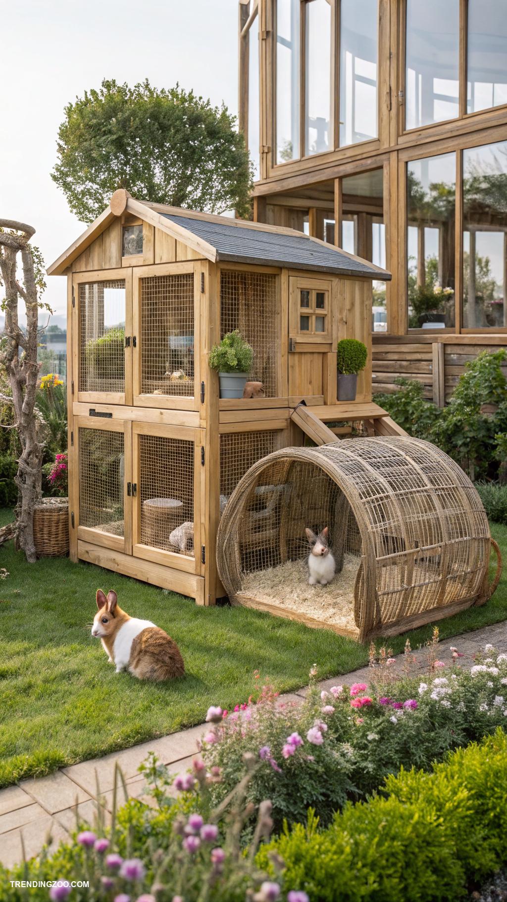 rabbit hutch ideas Luxury rabbit villa with tunnels