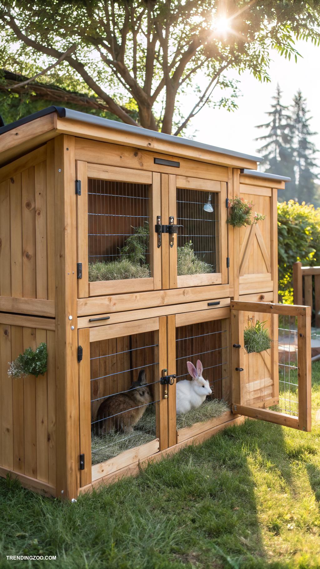 rabbit hutch ideas Rabbit hutch with integrated run area