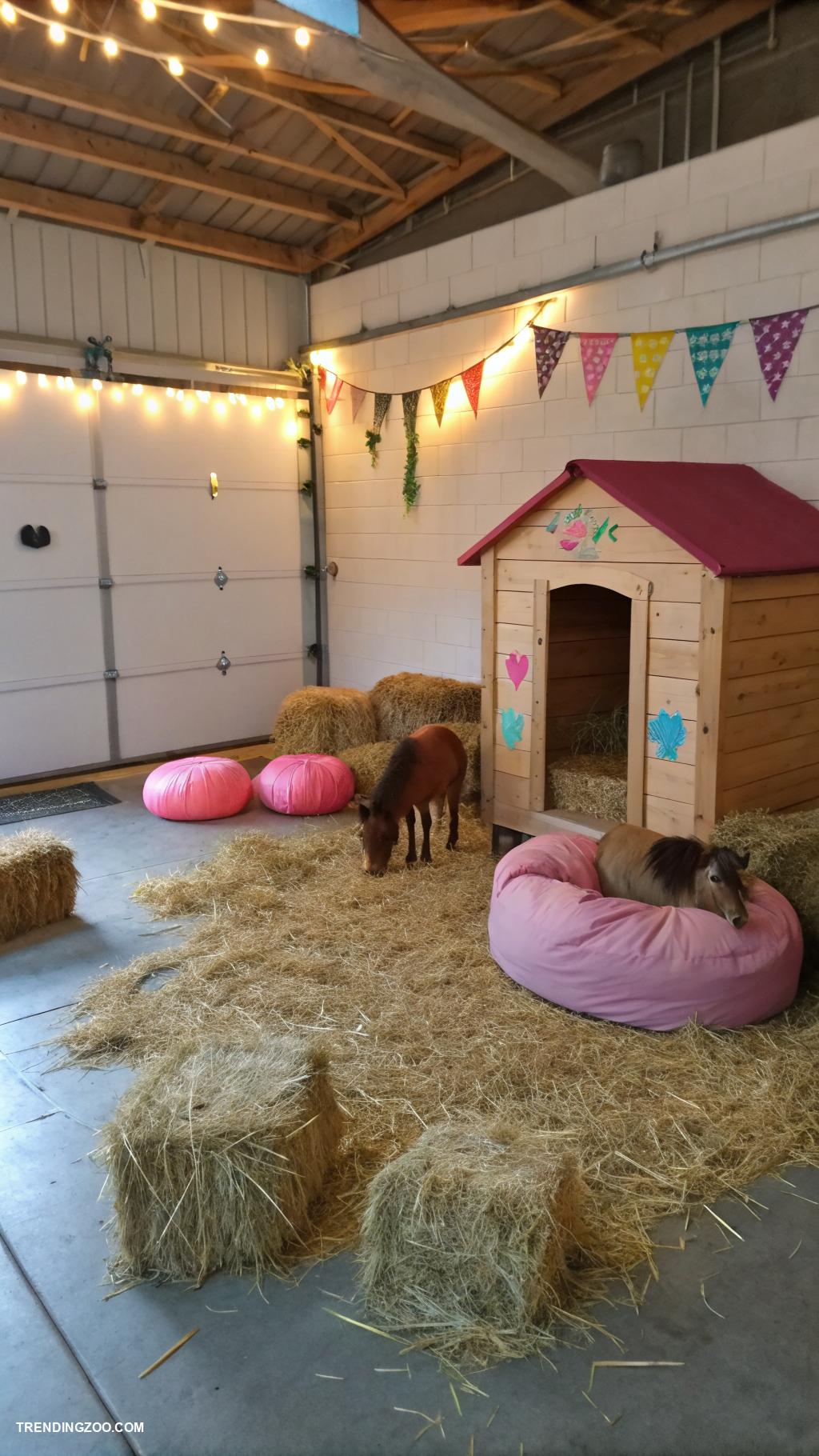 small horse stable Cozy corner in garage for small ponies