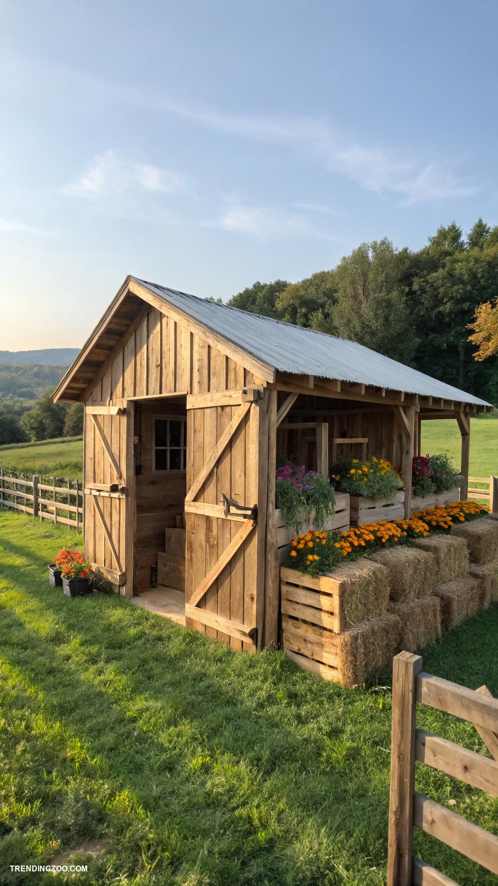 small horse stable Small barn with DIY wooden pallets