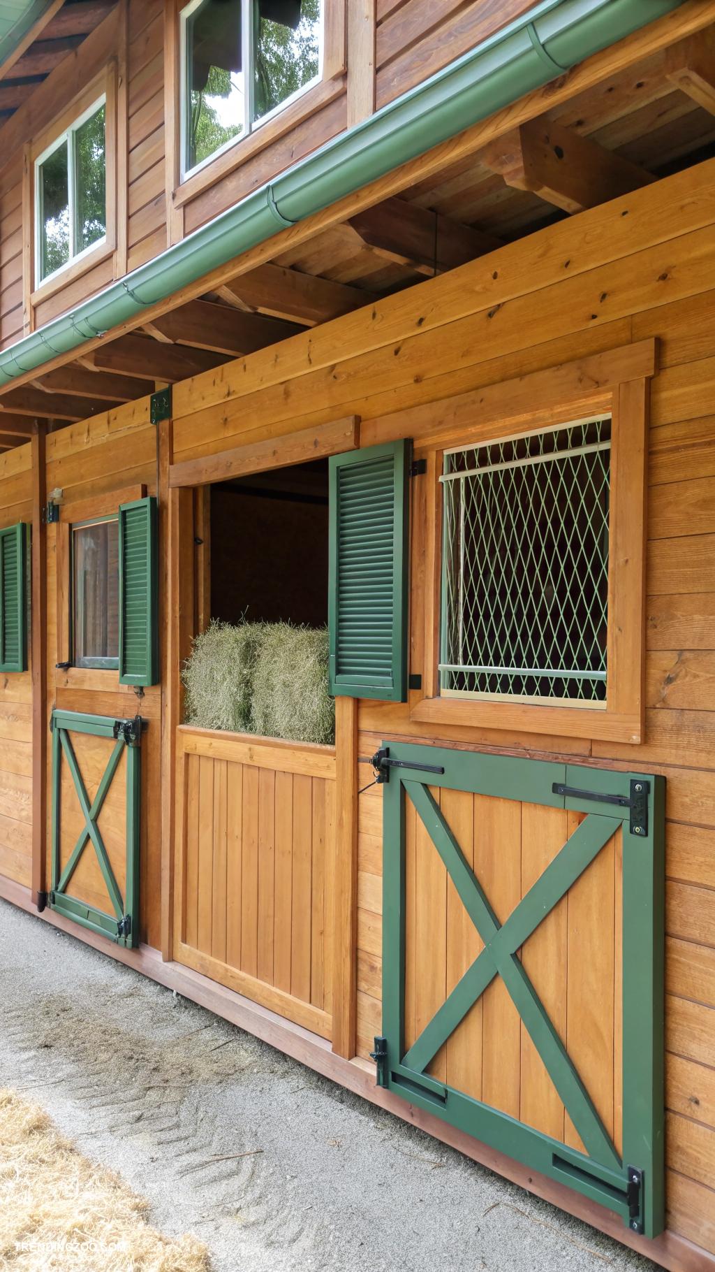 small horse stable Ventilated stable windows for airflow