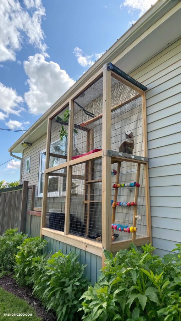 small window catios Framed catio to view the outside