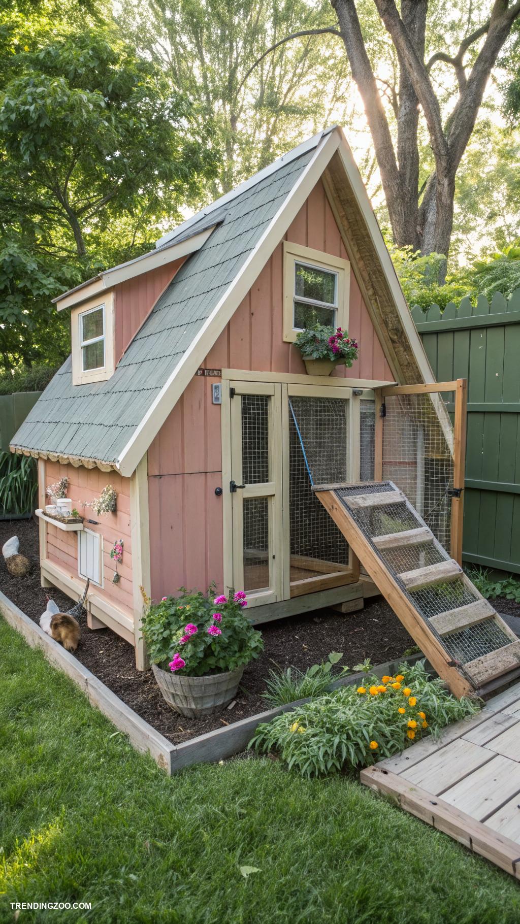 backyard chicken coops A frame chicken coop with nesting boxes