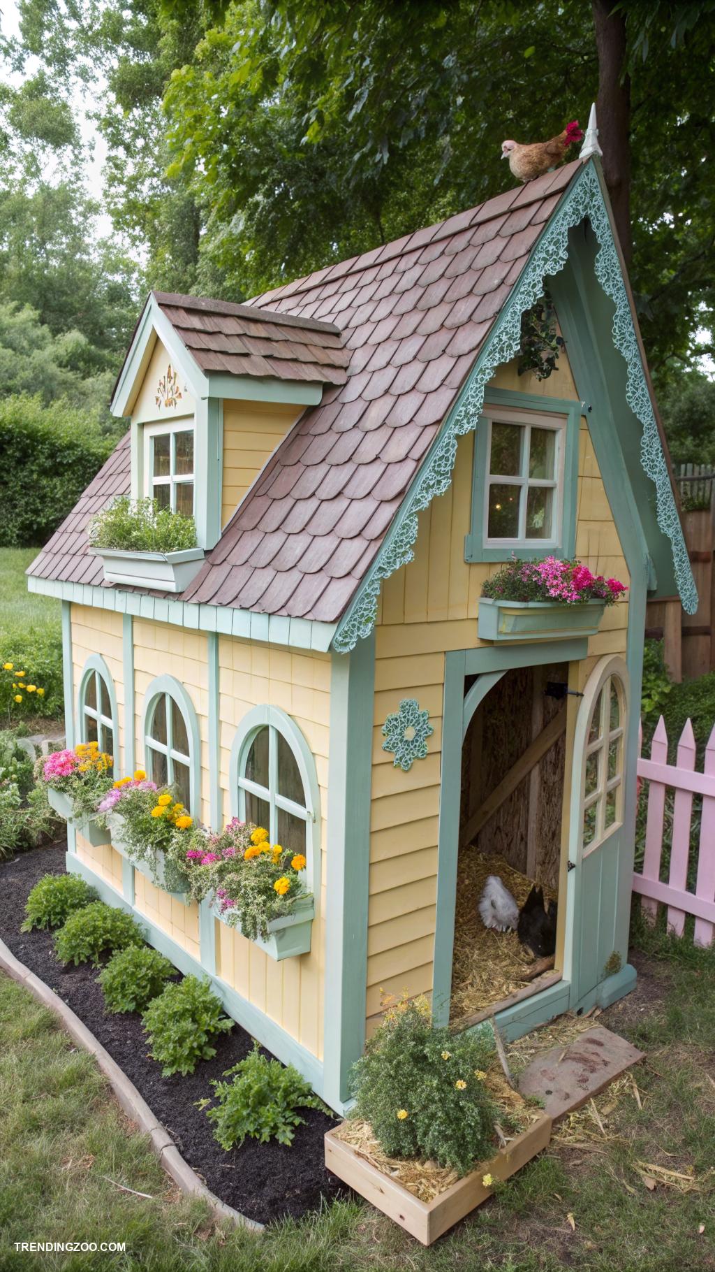 backyard chicken coops Playhouse style coop for whimsical charm