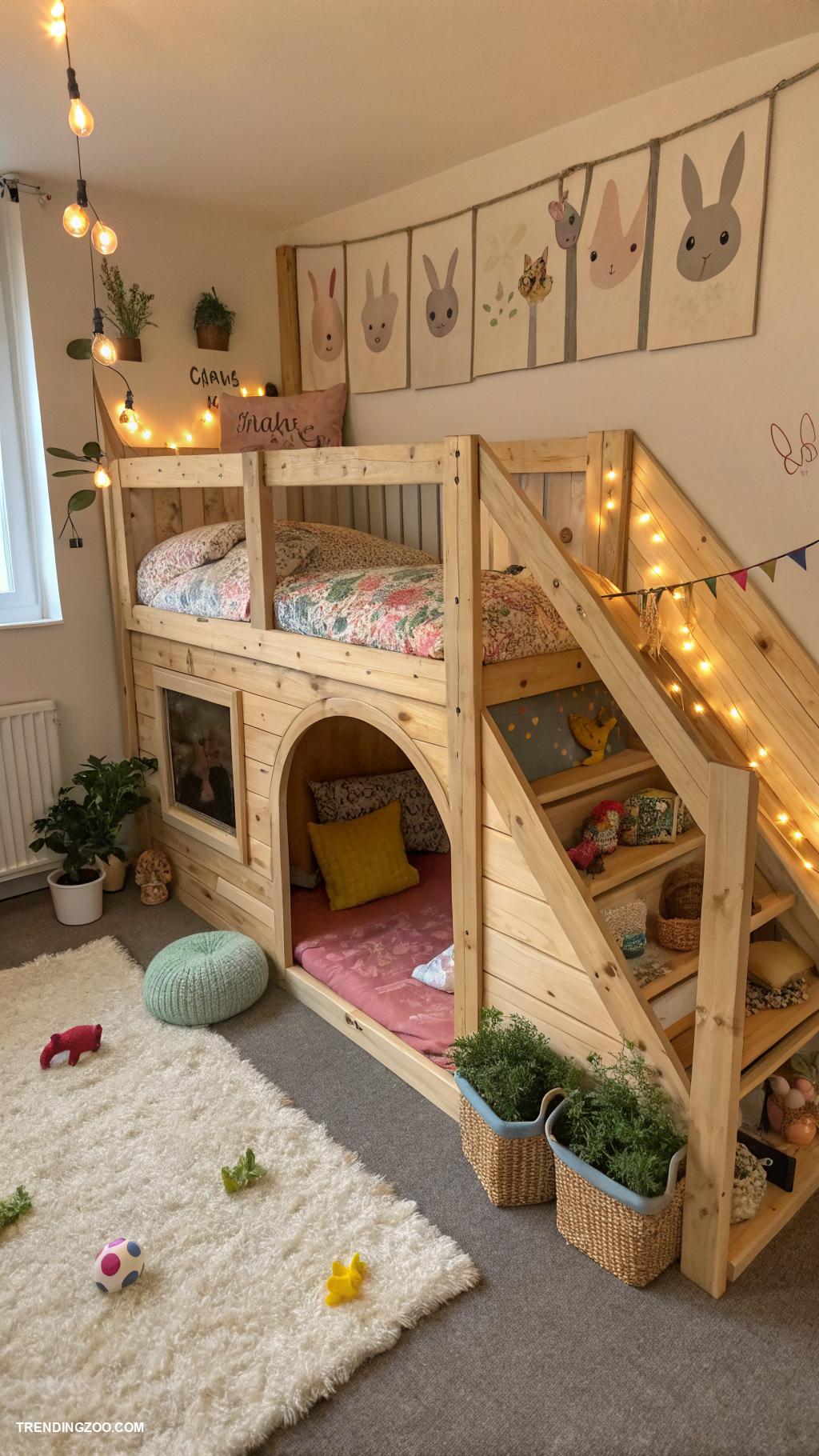 bunny house ideas Cozy indoor rabbit loft with tunnels