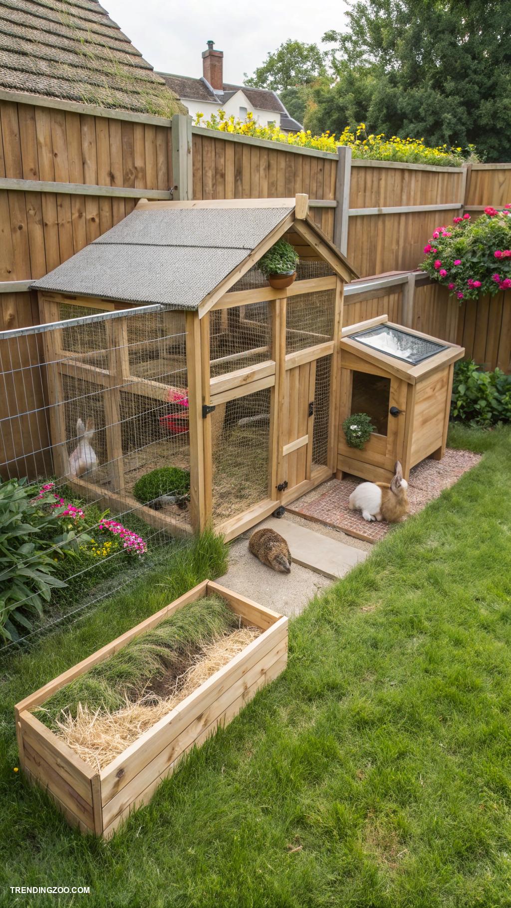 bunny house ideas Spacious outdoor bunny garden enclosure