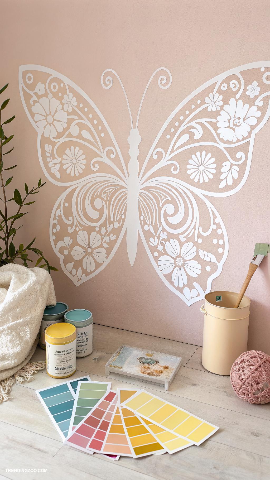 butterfly room decor Custom butterfly stencil for DIY walls