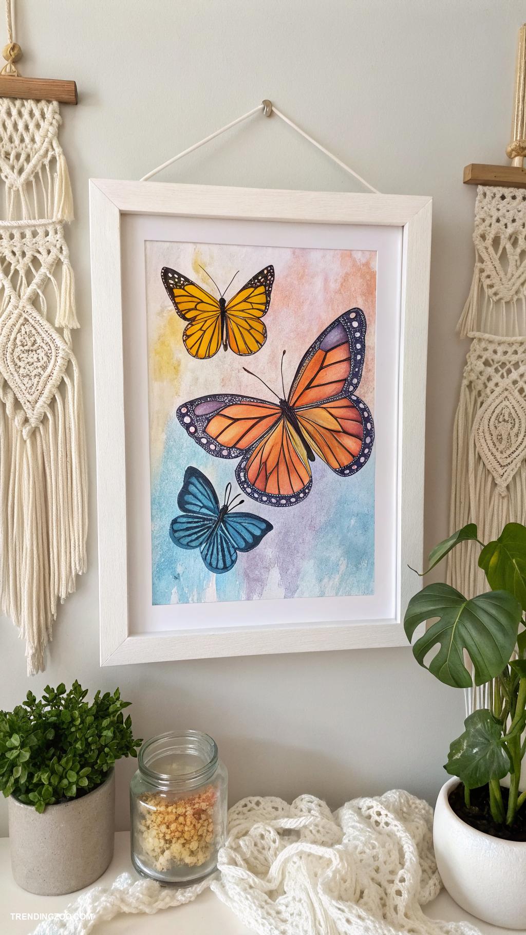 butterfly room decor Framed butterfly art prints for elegance