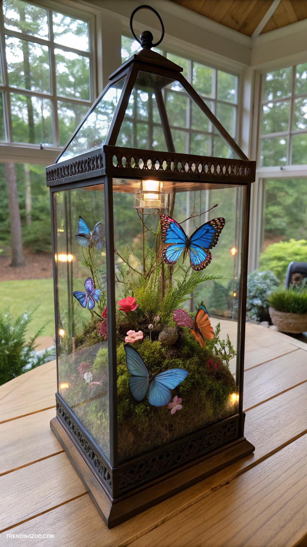 butterfly room decor Glass butterfly terrariums for unique displays