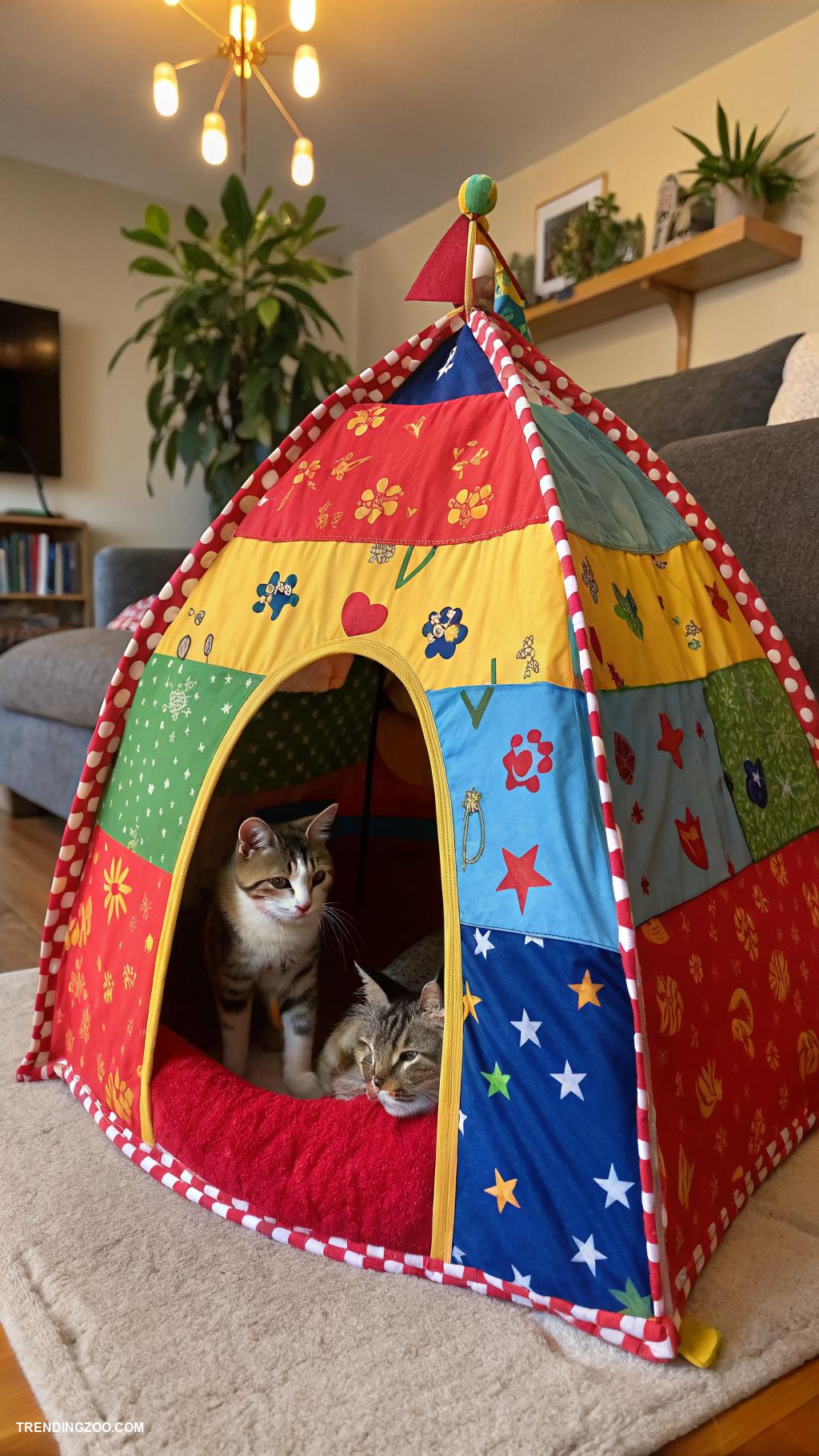 cat cave Indoor tent made of colorful fabric