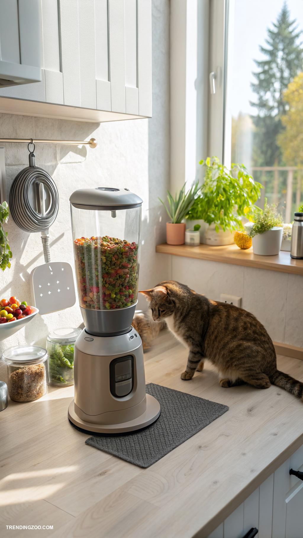 cat food setup ideas Self feeding cat food dispenser