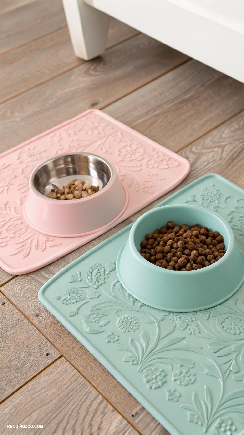 cat food setup ideas Stylish cat food mat for spills