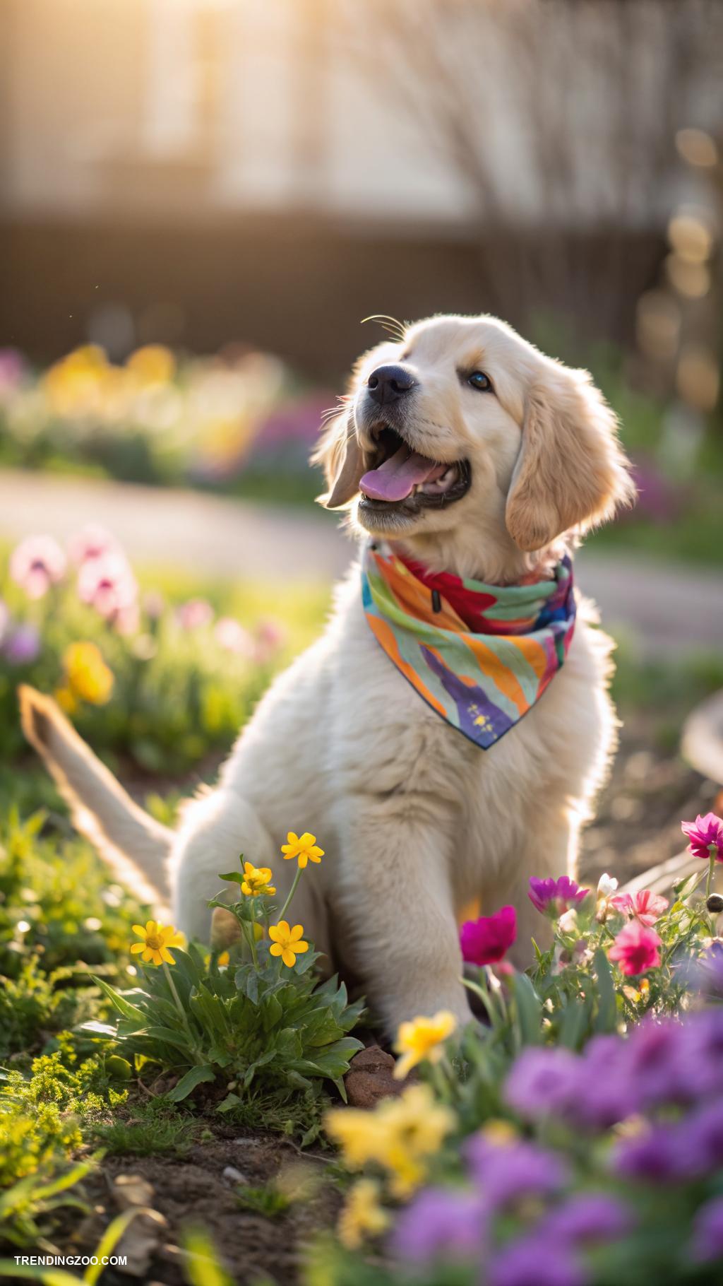 cute dog phone wallpapers Cute dog wearing a colorful bandana