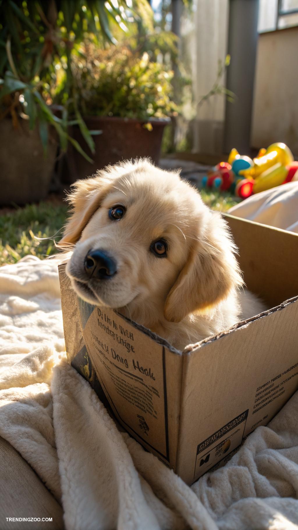 cute dog phone wallpapers Puppy peeking out of a cardboard box