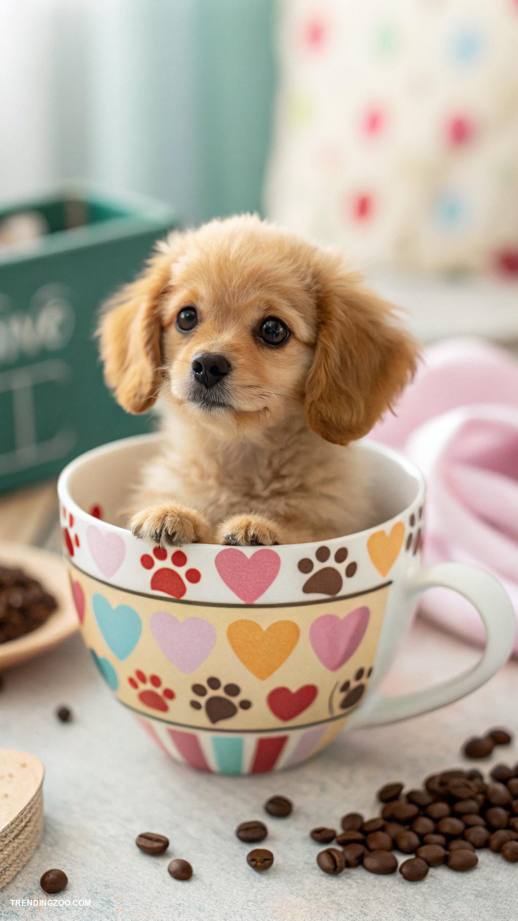 cute dog phone wallpapers Tiny puppy in a coffee cup