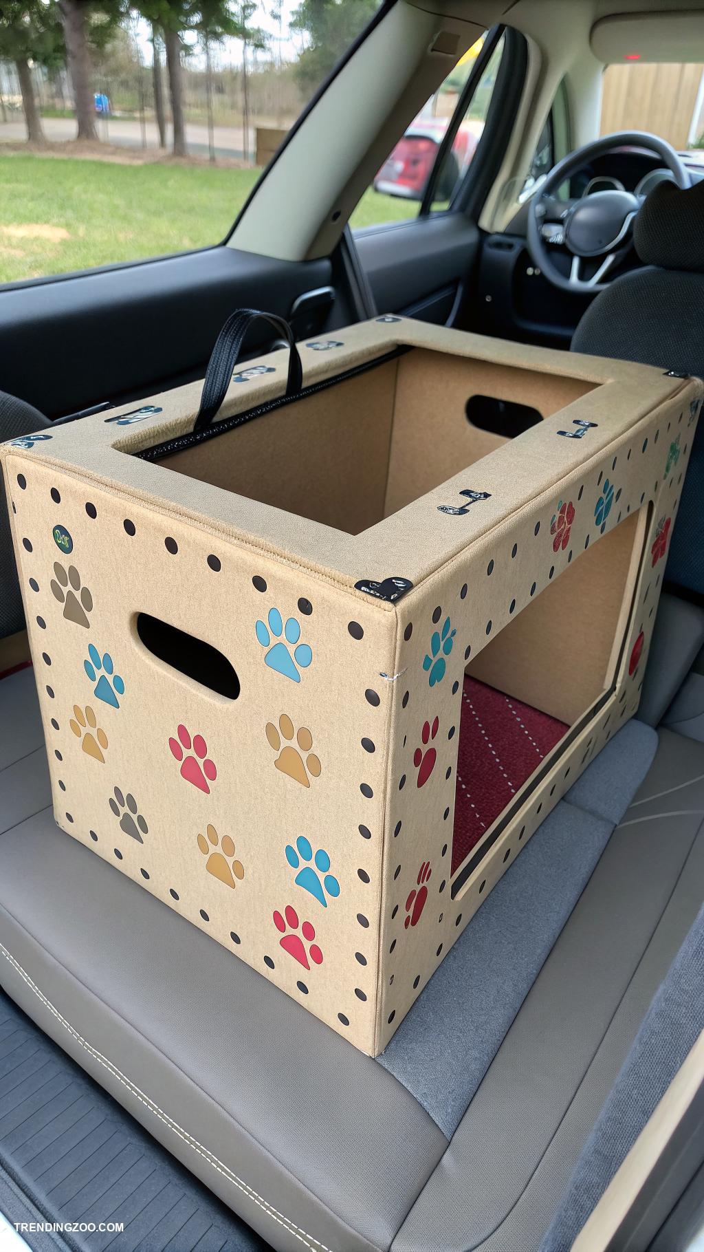 diy dog car seat Sturdy cardboard pet travel box