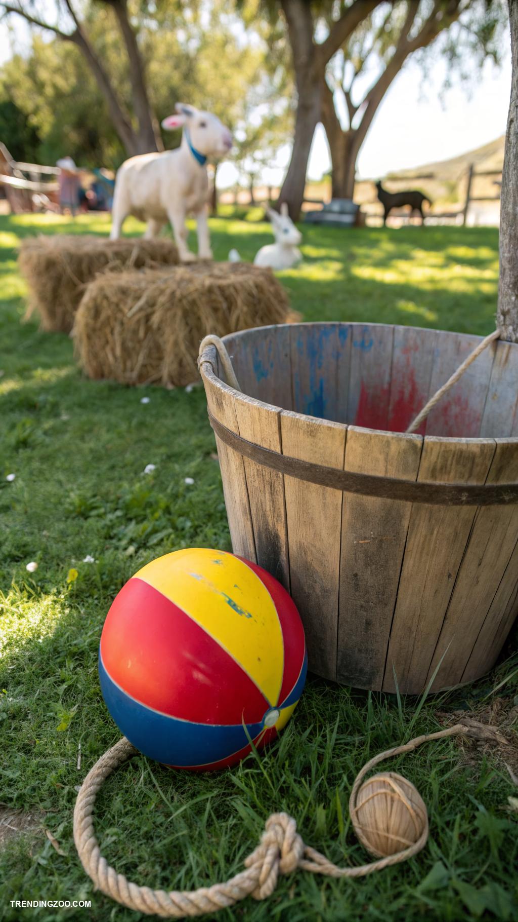 diy goat toys Ball in a bucket