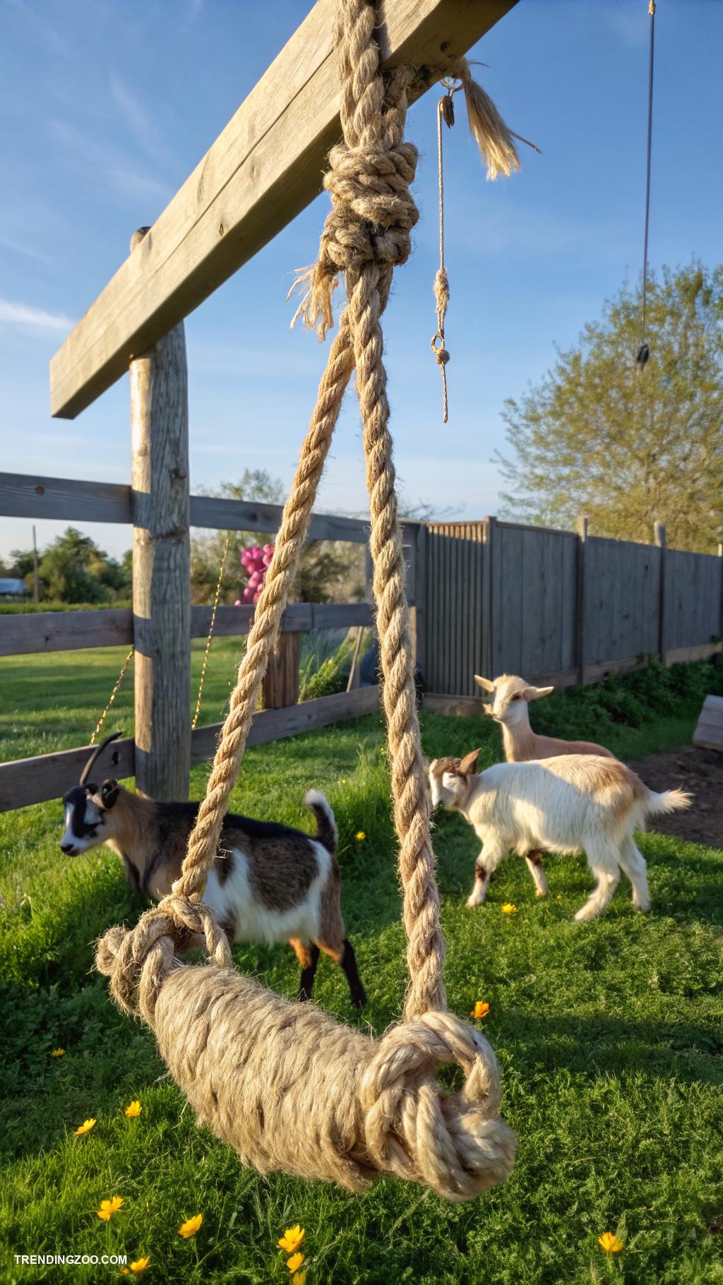 diy goat toys Jute rope swings