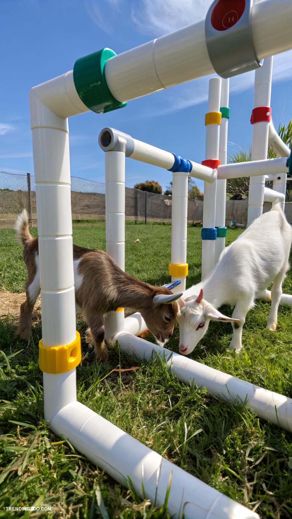 diy goat toys PVC pipe puzzle