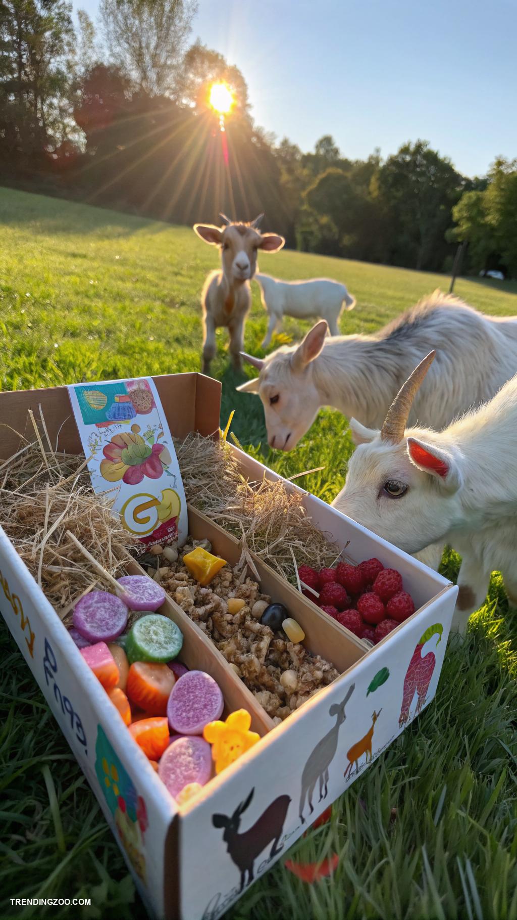 diy goat toys Treat filled cardboard boxes