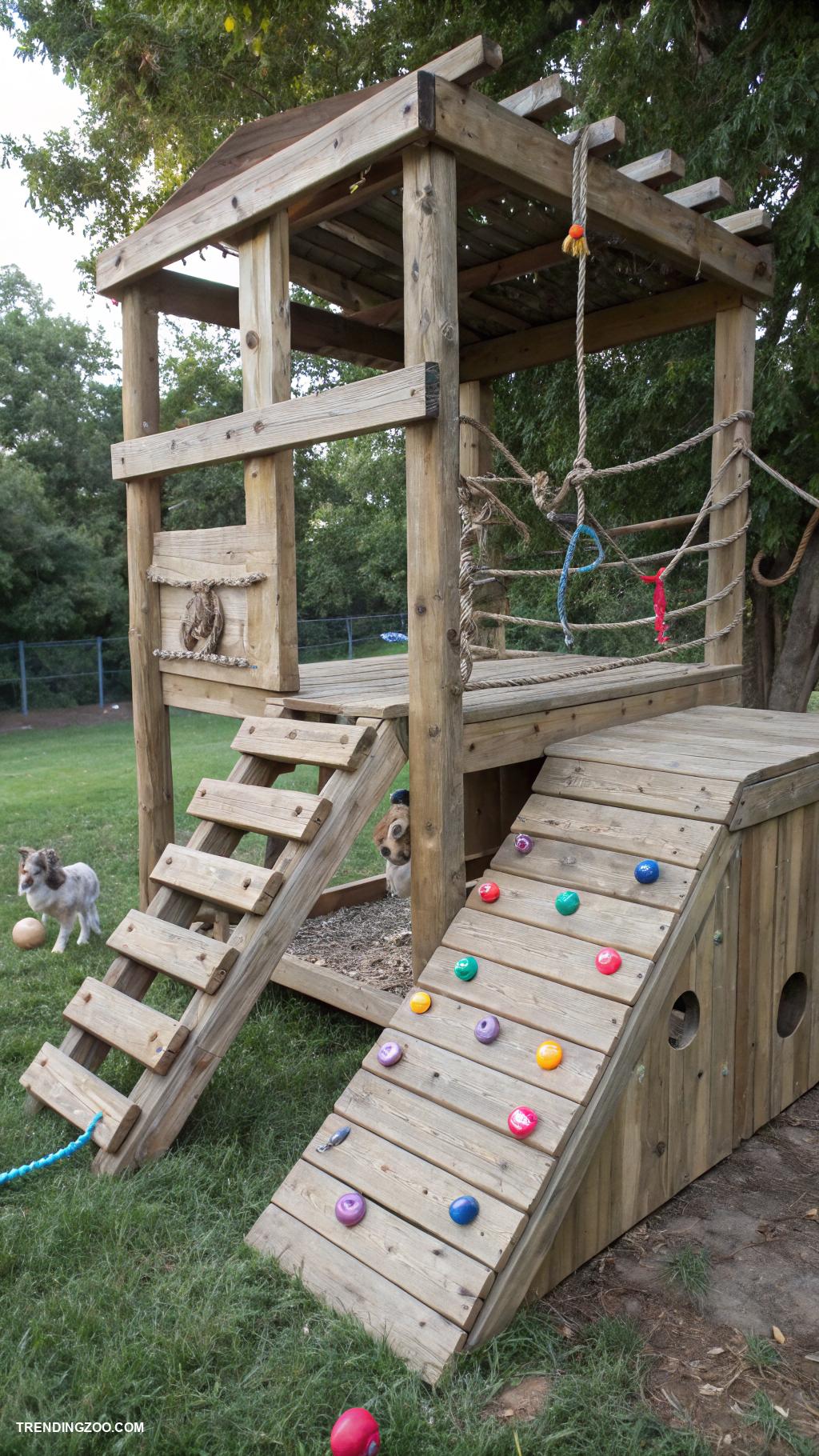 diy goat toys Wooden climbing structures
