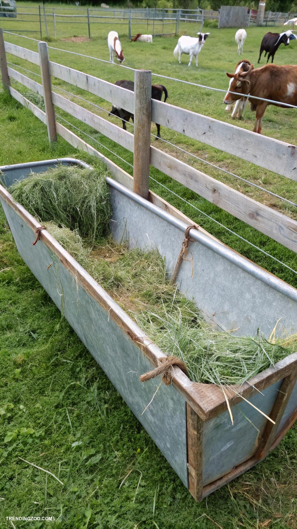 diy hay feeder for goats Metal trough hay dispenser