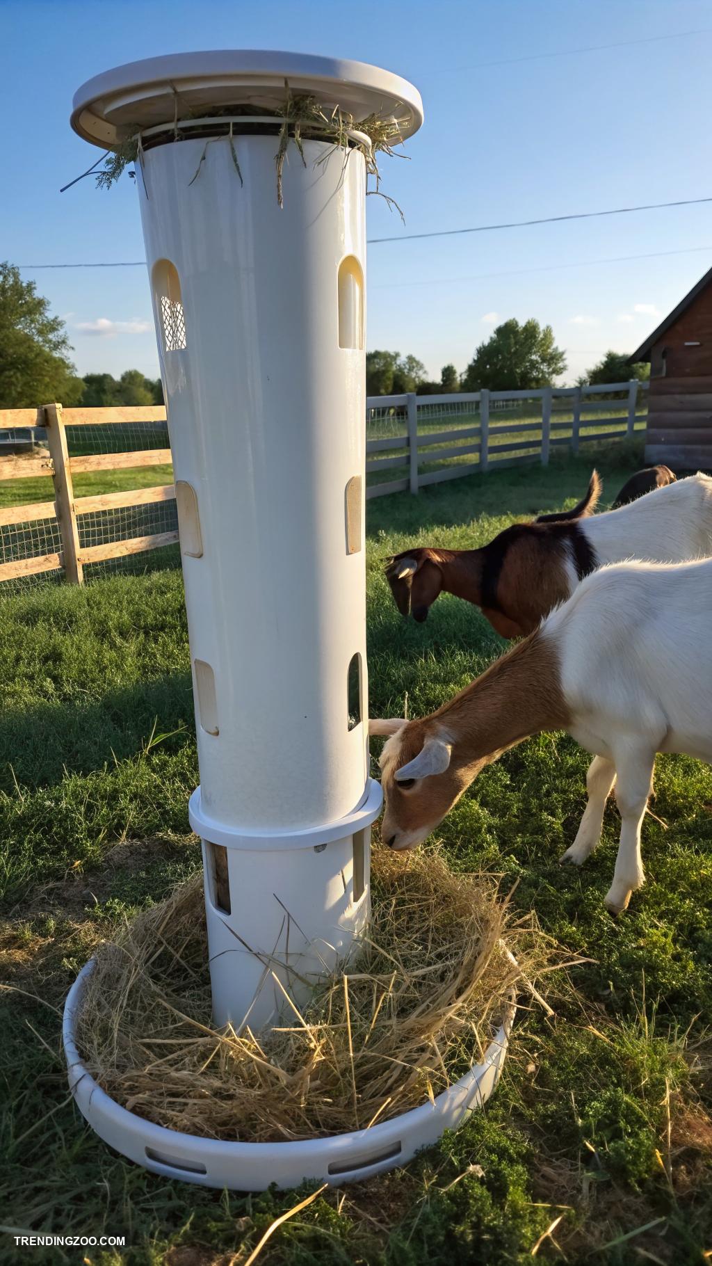 diy hay feeder for goats PVC pipe hay feeder