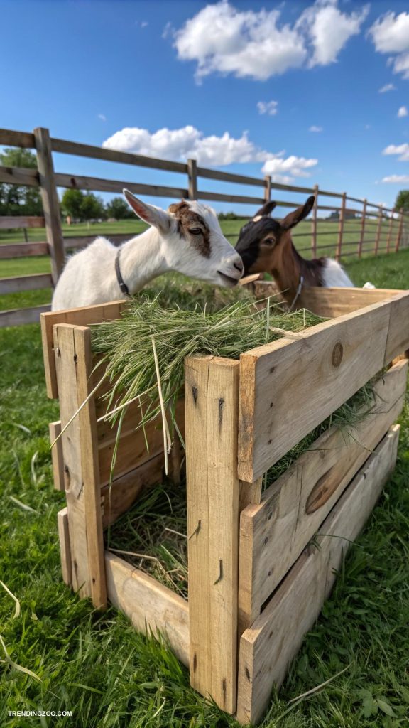 diy hay feeder for goats Repurposed wooden crate holder